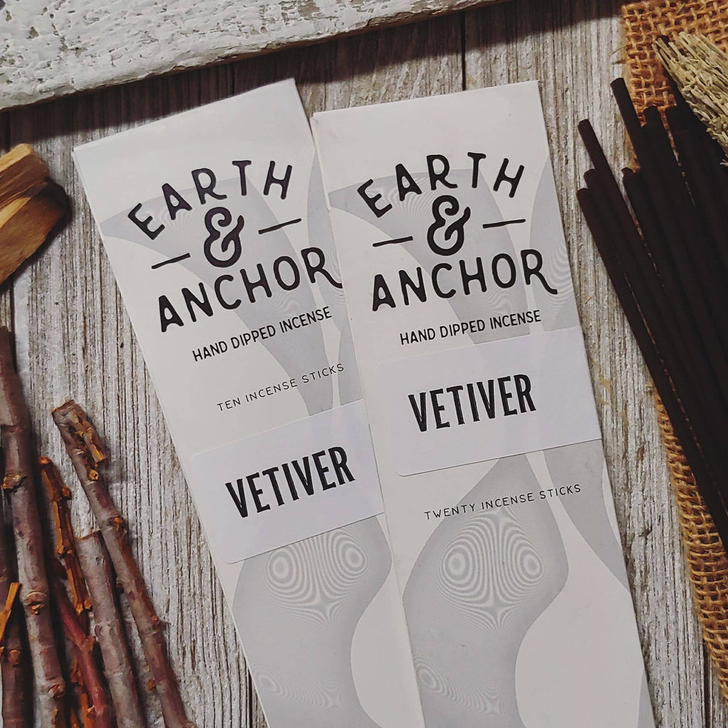 Vetiver Hand Dipped Incense: 10 Sticks