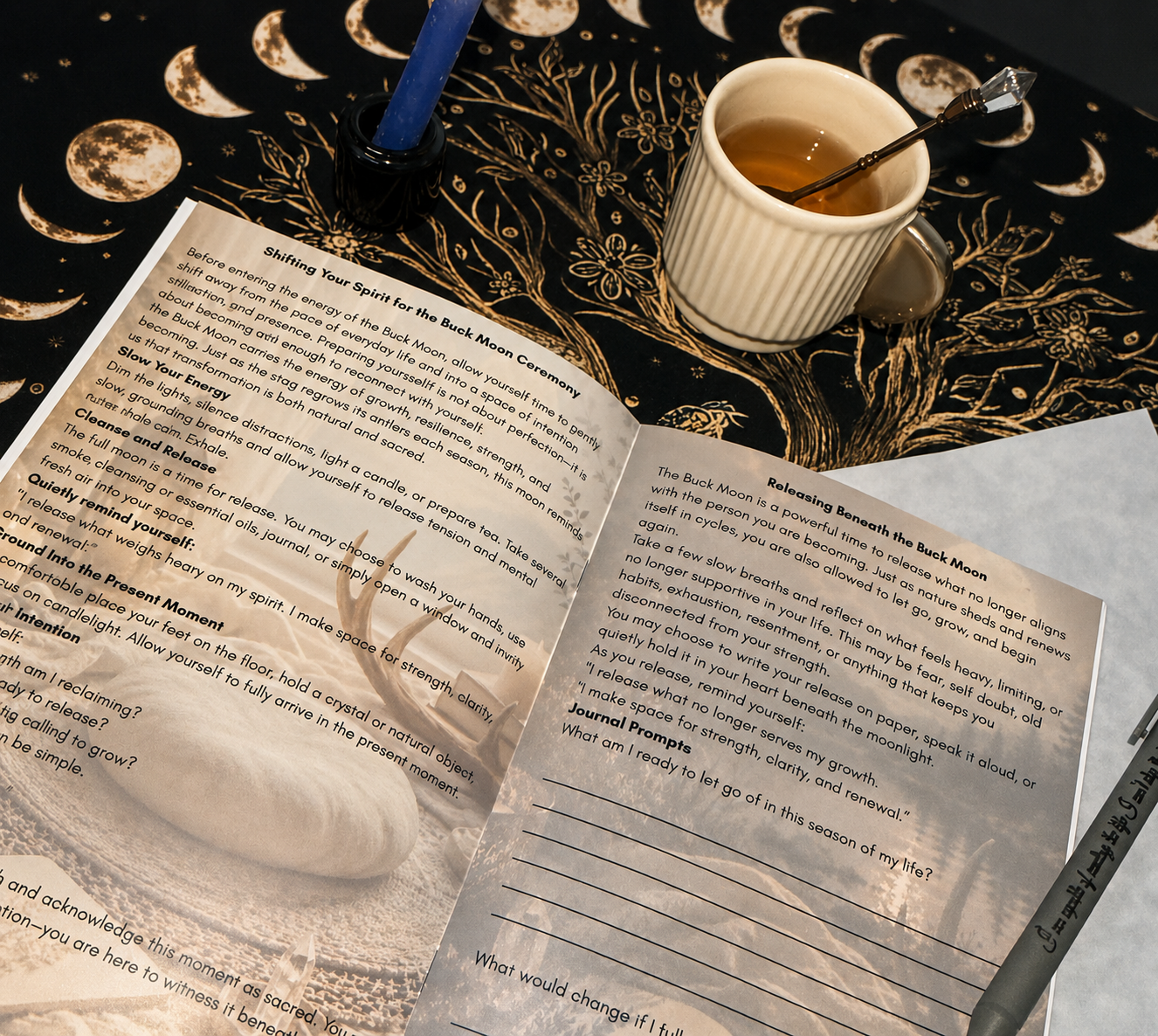 Buck Moon Book and Tea Set